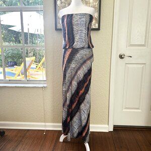 Veronica M. Strapless Abstract Maxi Dress